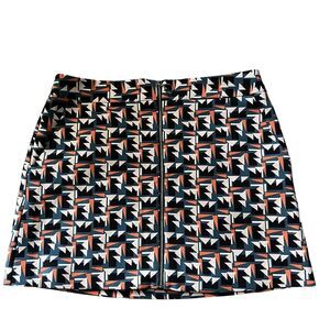 Promod Skirt Womens Size 6 Mini Abstract Geometric Print Zipper